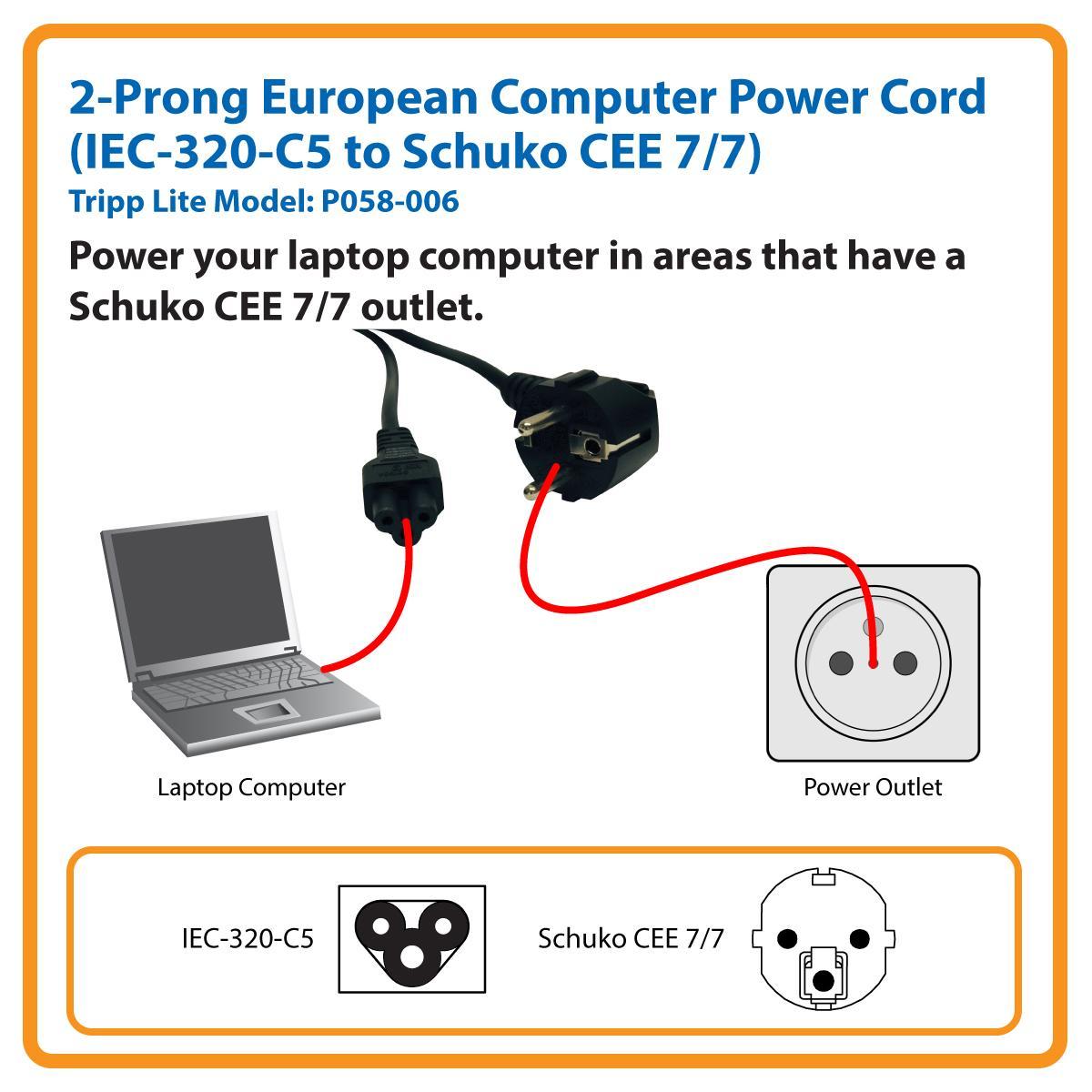 Cavo Alimentazione C5 Topolino 1.8 Metri Spina UK 3 Pin Per Portatile
