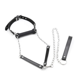 Factory Bone Gag With Leash Silicone Ball Gag Bondage  BDSM Mouth Ball Gag Adjustable Breathable Sex Adult Toys