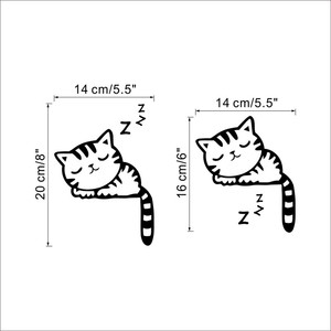 Autocollants muraux amusants, en forme de chat, souris et Rat, noir, animaux, pour la maison, décoration pour chambre d'enfants, bricolage, 12 pièces - Product Image 3