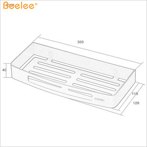 Beelee BA9287C Metal Stainless Steel 304 Wall Mounted <strong>Bath</strong> Shower Rack Bathroom <strong>Shelves</strong> - Product Image 6
