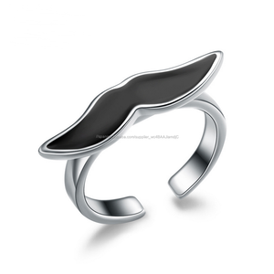 925 plata esterlina lindo <span class=keywords><strong>bigote</strong></span> para las mujeres anillo abierto anillo de plata - Product Image 1