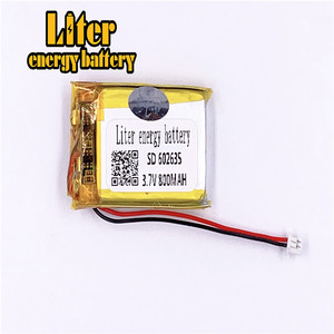 Plug 1.25-2 P 3.7 V 602635 800 mah lipo battery Rechargeable solar li ion polymer lithium battery with PCM - Product Image 3