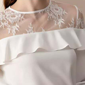 Froufrous élégant formel modèles de <span class=keywords><strong>chemisier</strong></span> chemise cintrée blanche en ligne - Product Image 2
