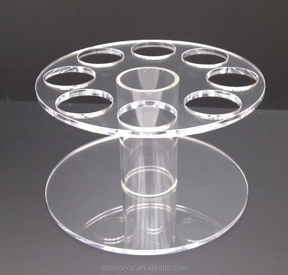 Sturdy 8 slot Round Acrylic Ice Cream Cone Holder Display Stands