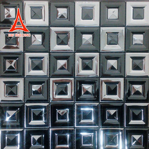 Carrelage <span class=keywords><strong>de</strong></span> mosaïque <span class=keywords><strong>de</strong></span> métal brillant, arrière-plan KTV d'hôtel, mosaïque spéciale 300x300, carré brossé - Product Image 5