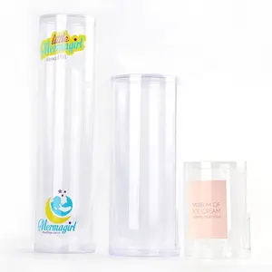 Customized disposable plastic clam shell edge-fold sliding blister card packaging plastic tube