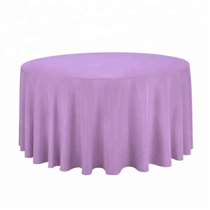 Wholesale 132" Round <strong>Tablecloths</strong> for <strong>Circular</strong> Table Cover in Lavender Washable Polyester Table Cloth for Buffet Table, Parties - Product Image 1