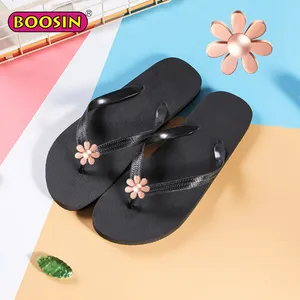 Wholesale flip-flops baby shoes decorative metal charm of golden flowers