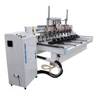 Routeur CNC à 4 axes multi-broches pour la sculpture sur bois 3D avec commande Syntec, servomoteur et PLC