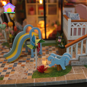 Hongda 13846 Palavras Doces diy doll house <span class=keywords><strong>kit</strong></span> madeira miniatura <span class=keywords><strong>dollhouse</strong></span> para meninas com luz