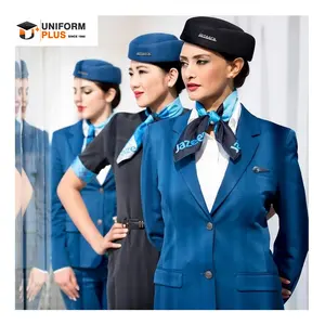 2023 Custom fashion new design air pilot stewardess hostess cabin crew flight attendant airlines uniforms