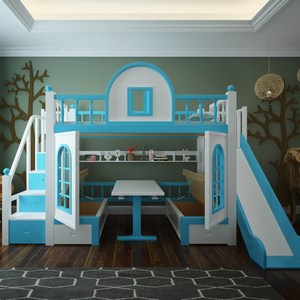 Niños de madera cama precio de fábrica Funigation y niño habitación doble con camas para los niños - Product Image 5