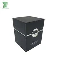 Commercio all'ingrosso yifeng produttore personalizzato quadrato nero cappello scatola di candela regalo scatola di imballaggio di carta per candela olio per capelli miele bottiglia