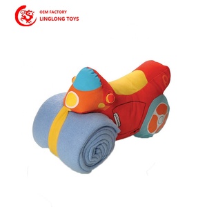Couverture de <span class=keywords><strong>moto</strong></span> en peluche créative Couverture en peluche douce pour climatisation Logo imprimable personnalisé Couverture d'oreiller en polaire corail - Product Image 2