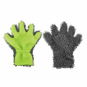Greenwell multipropósito premium cero de microfibra impermeable 5 dedo lavado de auto limpieza de chenilla mitt