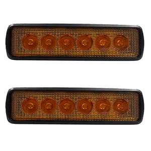 Top Car Accessories Mini Amber single row led ceiling light 12V-24V 18W led light bar for motorcycle truck tractor ATV offroad