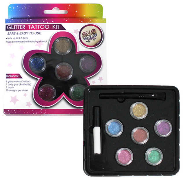 Kleineres billiges Shimmer Glitter Tattoo Set für Kinder