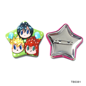 Tùy Chỉnh Anime Hình Dạng Ngôi Sao Huy Hiệu Nút Phù Hiệu Trái Tim Pin Nút - Product Image 1