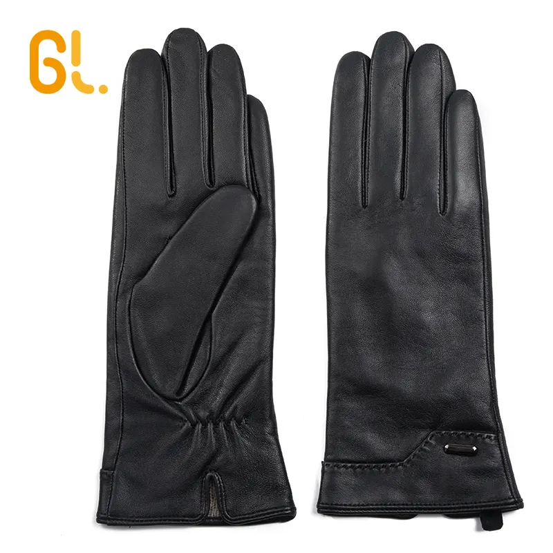 GL39 женские ультратонкие классические зимние перчатки из натуральной кожи для вождения
