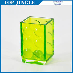 อุปกรณ์ห้องน้ำรูปทรงสี่เหลี่ยมผืนผ้าสีสันสดใสดีไซน์ลายจุดทำจากพลาสติก - Product Image 4