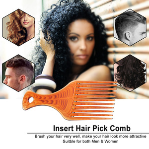 Peigne de ramassage de cheveux Afro, large, <span class=keywords><strong>brosse</strong></span> à dents, pour cheveux bouclés en plastique, 1 pièce - Product Image 4