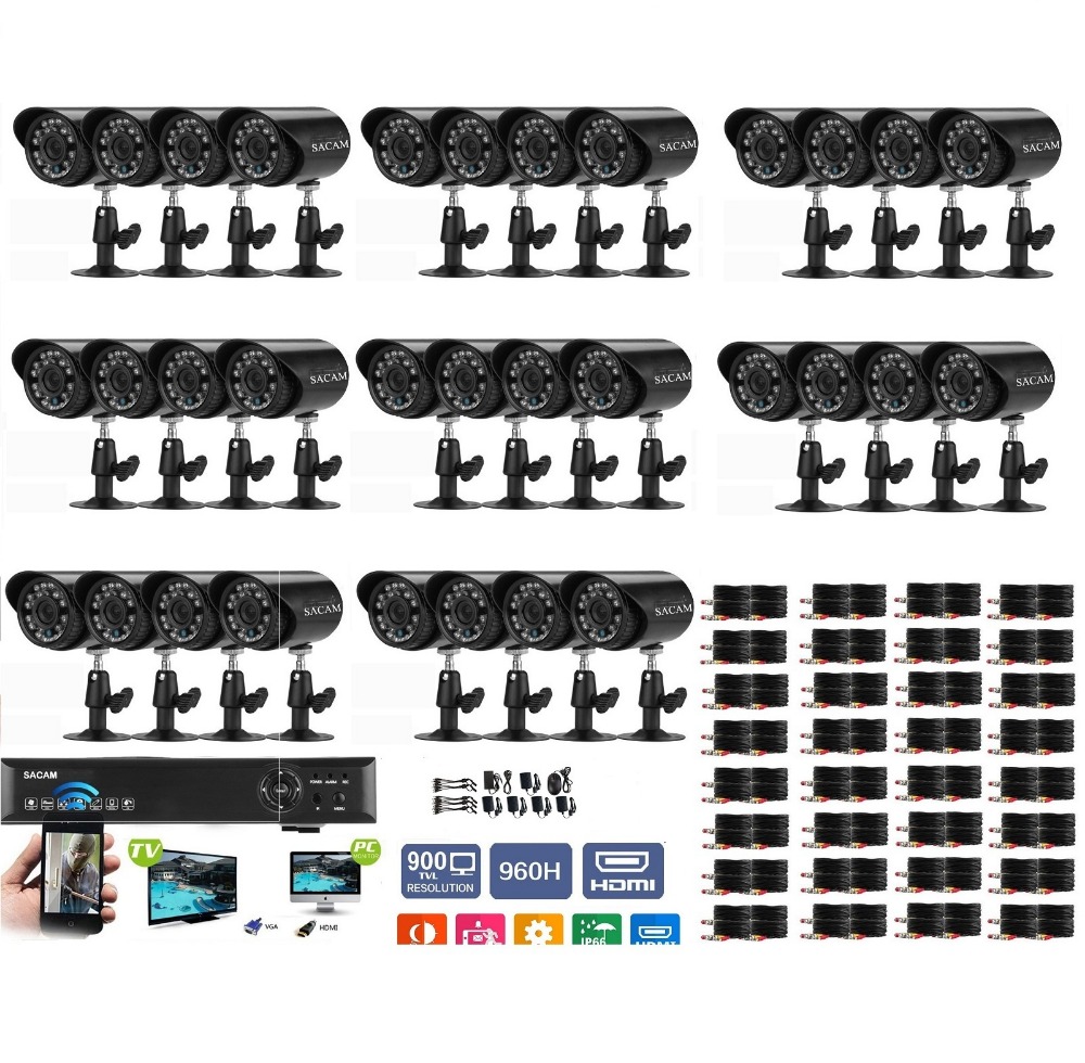 Камера видеонаблюдения 32 канала с системой видеонаблюдения, наружная AHD-камера 32x HD 960P, 1x HD 1080P DVR