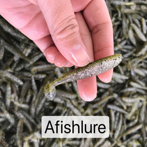 Afishlure isca人工TT Shad魚ルアーAR25 68ミリメートル2.3グラム10ピース/バッグDouble色Tテールソフトルアー