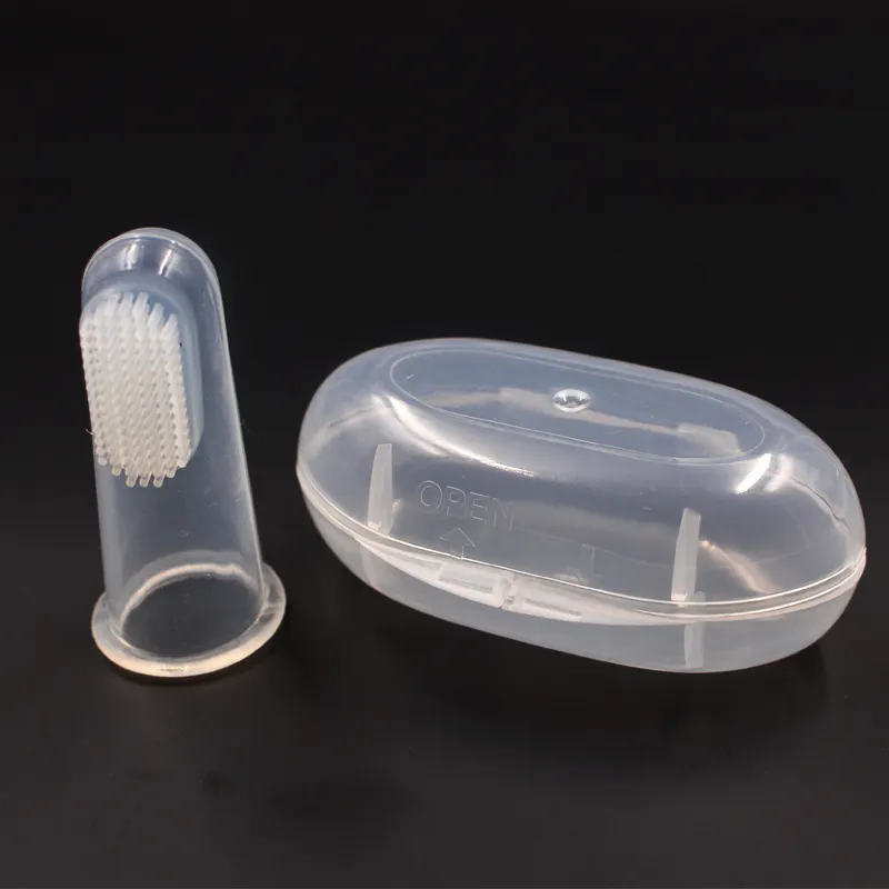 Hộp Bao Bì OEM 2021 Bàn Chải Ngón Tay Cho Trẻ Sơ Sinh Bàn Chải Đánh Răng Silicone Cho Bé