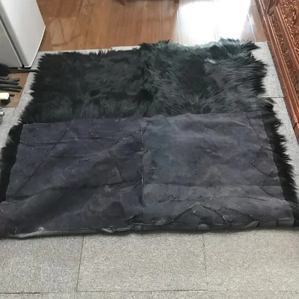 Super Zachte Schapenvacht Bont Karpetten voor Slaapkamer Vloer Shaggy Zijdeachtige Pluche Tapijt zwart Faux Fur Tapijt B