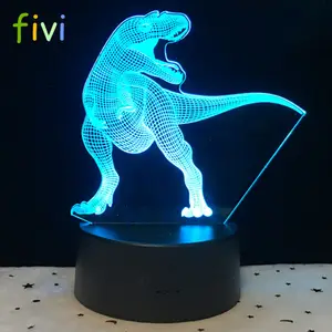 3D דינוזאור מנורת ילדי מתנה לילה מנורת 7 LED צבעים שינוי תאורת שולחן שולחן קישוט אופנה שולחן עבודה מנורת חיה