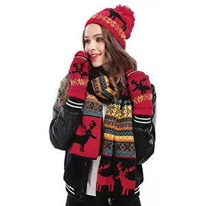 Женская Вязаная Шапка-бини, шарф, перчатки, теплый комплект на осень и зиму, с логотипом на заказ, Дамская Длинная унисекс, однотонная окрашенная 1000 шт.