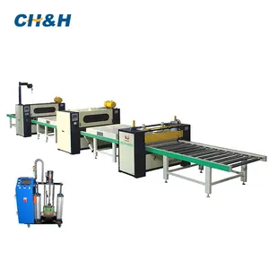 PUR hot melt glue laminating line for high gloss panel Hot melt glue stick production line pvc mdf pur laminating line