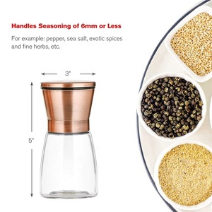 Salière et poivrière en verre réglable de 6 oz moulins en acier inoxydable avec couvercle ensemble de sel et poivre en métal de qualité supérieure - Product Image 6