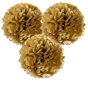 Decorazioni per Feste di Compleanno e Ritorno a Scuola, Set di <span class=keywords><strong>6</strong></span> Pompon in Carta Dorata e Nera da 10 Pollici, Fiori di Carta, Striscione - Product Image 2