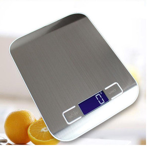 Bilancia alimentare da cucina digitale elettronica con piattaforma in acciaio inossidabile da 5kg - Product Image 1