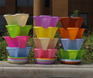 Pots hydroponiques pour jardinage, tour à empiler vertical, pots pour fraises ou fleurs, empilables - Product Image 6