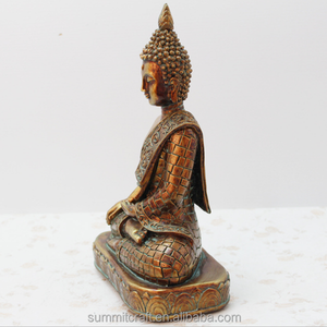 Estatua de Buda <span class=keywords><strong>Zen</strong></span> Sentado de Estilo Tailandés Antiguo en Bronce Dorado, Fabricada a Medida en Resina, Venta al por Mayor - Product Image 2