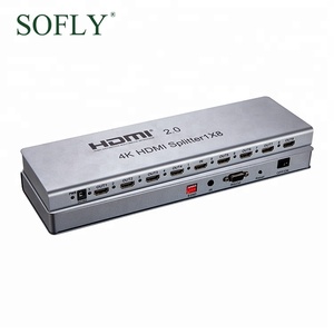Caliente-venta HDMI 2,0 divisor 8 maneras V2.0 apoyo 3D Full HD 4 K * 2 K <span class=keywords><strong>18</strong></span> GBPS HDMI splitter - Product Image 1
