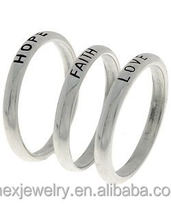 <span class=keywords><strong>argento</strong></span> 925 speranza <span class=keywords><strong>fede</strong></span> amore impilabile <span class=keywords><strong>anello</strong></span> banda intero insieme religioso anelli - Product Image 2