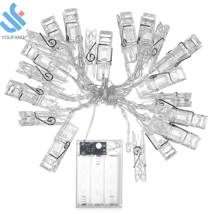 YF-Y10401 Рождественские декоративные 1,5 м 10 светодиодов на батарейках светодиодная карта фото зажимы строки света