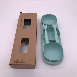 Juego de Vajilla de Fibra de Bambú para Niños, Estilo Coreano, Plato Divisor de Comida con Tres Compartimentos para Ensalada, Gran Venta - Product Image 5