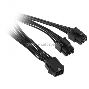 PCI Express สายแยกการ์ดแสดงผลวิดีโอ6พินเป็น6พิน20ซม. สีดำสำหรับการใช้งานคอมพิวเตอร์ - Product Image 2