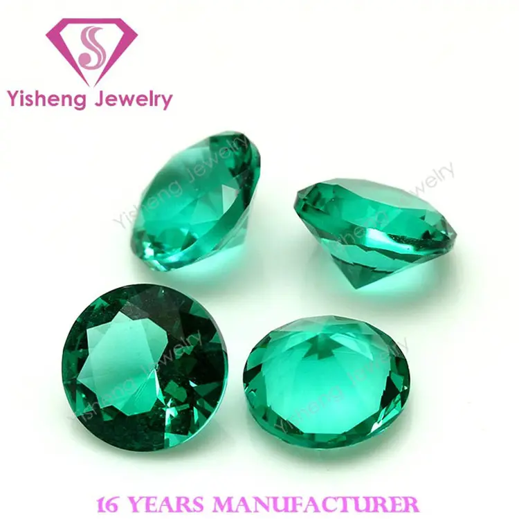3.5mm green machine cut pakistan emerald factory glass stone bead
