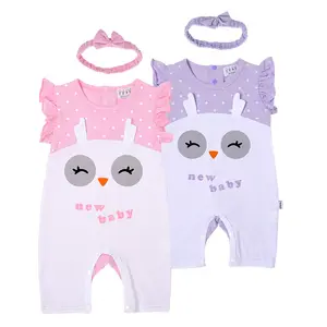 Petelulu baby clothes manufacturer 0-24M newborn garment animals printing baby rompers for girl