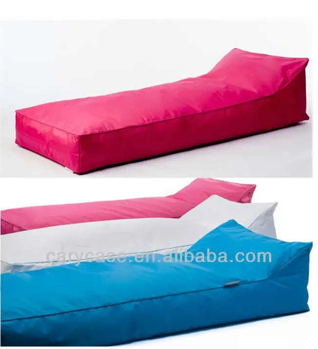 extra long folding bean bag sun lounger, outdoor beanbag sleeping cushion