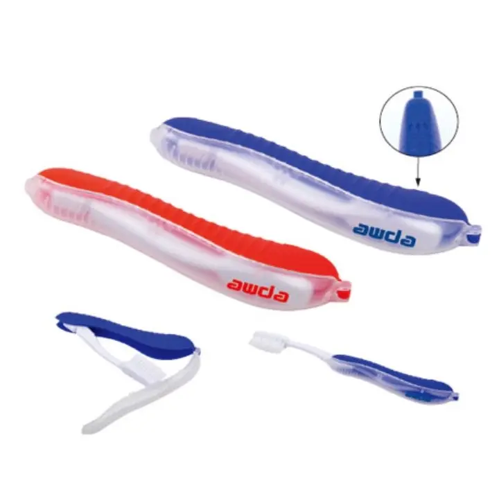 カスタムプロモーションプラスチック旅行安い折りたたみ式クリーニングブラシ歯ブラシ