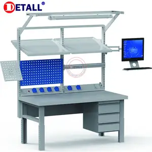 Detall Industrial Heavy Duty Mechanic Workbench Workshop Metal Workbench Anti Static Modular Workbench