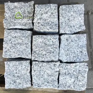 Ucuz açık gri granit Patio Driveway finişer taşlar