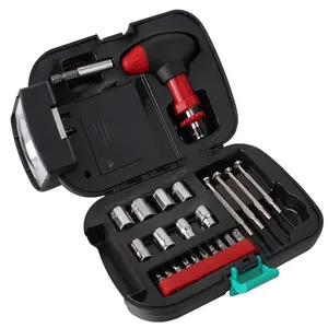 Boîte à outils pour climatiseur, 24 pièces, jeu d'outils avec lampe de poche LED mécanique, kit d'outils