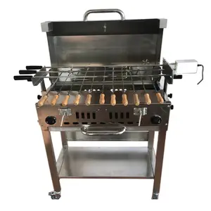 Asador de asar para barbacoa, asador de gas de estilo griego de velocidad ajustable, funciona con motor